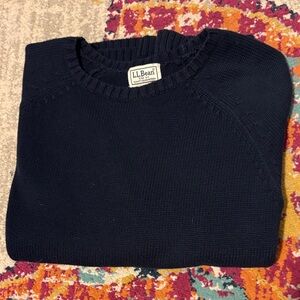 L.L. Bean Women’s Medium Navy Dark Blue Crewneck Sweater 100% cotton